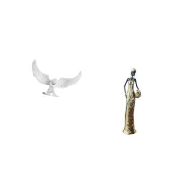 Imagem de Fenteer Estatueta de Asa de Anjo de Resina E Escultura Tribal de Africana para Decoração de Inauguração de Casa, Mesa de Escritório, Estante, Armário,