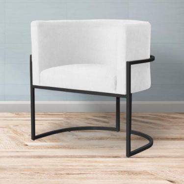 Imagem de Kit 2 Poltronas Decorativa Consultório Luna Suede Base Preta - Straso 