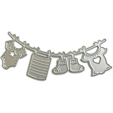 Imagem de Molde de corte de metal para sapatos de casaco de bebê, para álbum de fotos faça você mesmo, álbum de fotos, moldes decorativos de papel em relevo para fazer cartões