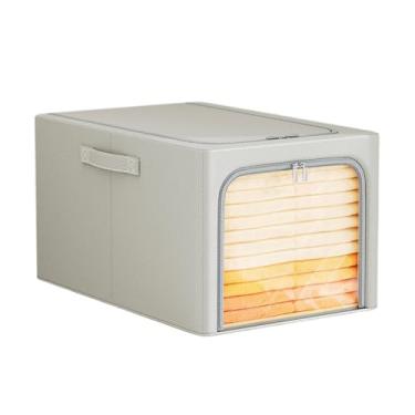 Imagem de Caixa Organizadora Dobrável Life Grande 47x35x30cm - Cesto para Roupas, Brinquedos e Guarda-roupa - Solução Prática para Organizar Casa, Quarto e Closet - Cor Cinza