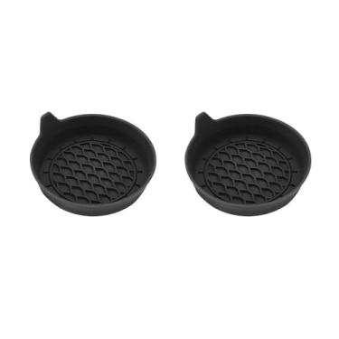 Imagem de Inserções universais para porta-copos de carro (pacote com 2 preto) - Forros de suporte de copo de silicone antiderrapante para homens e mulheres, conjunto de acessórios interiores automotivos