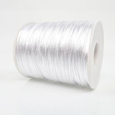 Imagem de Cordão de nylon acetinado de 1 mm, cordão de nylon durável e sedoso de 1 mm para fabricação de joias, pulseiras, miçangas, colares, macramê, kumihimo, chocalho e artesanato de nó chinês