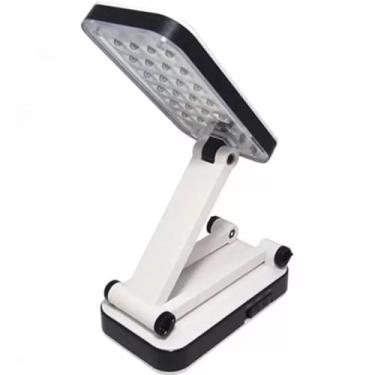 Imagem de Luminária de Mesa Portátil e Dobrável com 24 LEDs, 2 Níveis de Brilho e Ajuste Regulável – Lâmpada LED Recarregável Escritório Casa Cozinha Escritório Maquiagem Estante