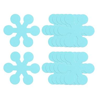 Imagem de Generic 12 peças adesivos antiderrapantes para banheira, chuveiro, piso, 8 cm, antiderrapante, fita adesiva, estilo floco de neve, decalques para banheiro, cozinha, banheira, degraus, escadas, azul