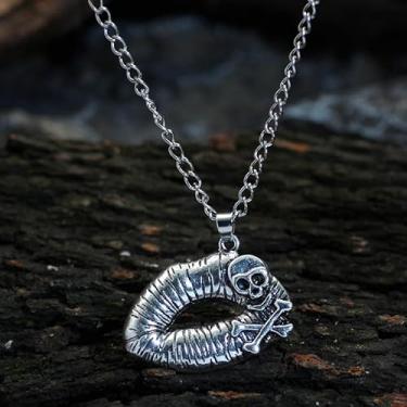 Imagem de Colar punk com pingente de lábio de caveira ajustável, colar com pingente de liga de prata para mulheres e homens, hip hop, acessórios modernos, joias art-déco, presentes