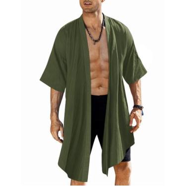 Imagem de Kimono Robe COOFANDY Roupões de praia leves para homens
