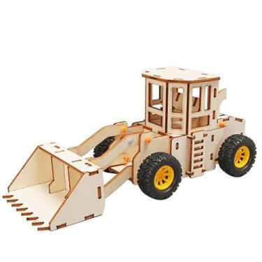 Imagem de Kit científico: escavadeira DIY de madeira, projetos STEM, crianças co