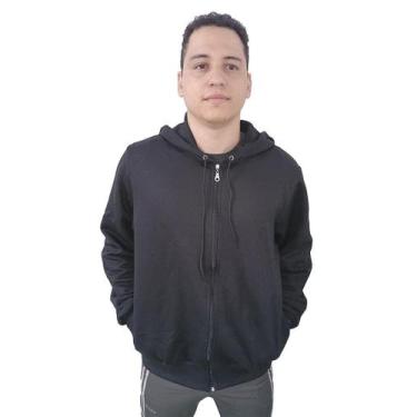 Imagem de Blusa Moletom Masculina Com Zíper Jaqueta Agasalho Preto - River, G, P