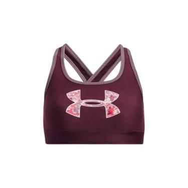 Imagem de Under Armour Sutiã estampado cruzado nas costas para meninas