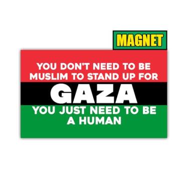 Imagem de BAVAHA [19 cm x 11,4 cm] You Don't Need to Be Muslim to Stand Up for Gaza Magnet Free Palestine Bumper Magnet Support Palestine Sticker I Stand with Palestines Sticker Vinyl Magnets for Cars Truck