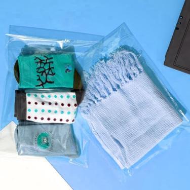 Imagem de 100 sacos plásticos transparentes de celofane autovedante para roupas, festas, casamentos (transparentes)