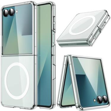 Imagem de JETech Capa Magnética para Samsung Galaxy Z Flip 7 2025 Compatível com MagSafe, Case Capinha Protetora Transparente de PC Rígido que Não Amarelece e Antirriscos (Claro)