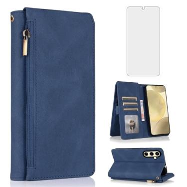 Imagem de Compatível com Samsung Galaxy S24 Plus/S25 Plus S24+ S25+ 5G capa carteira protetora de tela e zíper retrô de couro flip suporte suporte celular acessórios para celular para S24Plus S25Plus SM-S936U