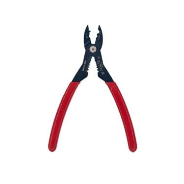 Imagem de Alicate eletricista 4 em 1 com cortador de fio, crimpador, pegador, decapador, cabo vermelho