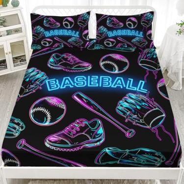 Imagem de XYNHML Jogo de lençol solteiro com elástico com 3 peças, lençol com elástico + 2 fronhas, sem lençol de cima, 3 peças, lençol com elástico e 2 fronhas