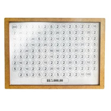 Imagem de Cofre de Madeira Desafio Woodbox Cofrinho Metodo Japones para Guardar Dinheiro (R$5.000,00)