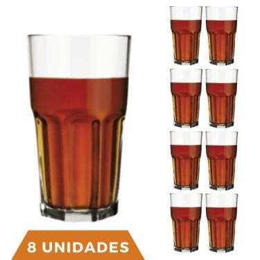 Imagem de 8 Copo Bristol Redondo Luxo Vidro Transparente 410ml Nadir - NADIR FIG