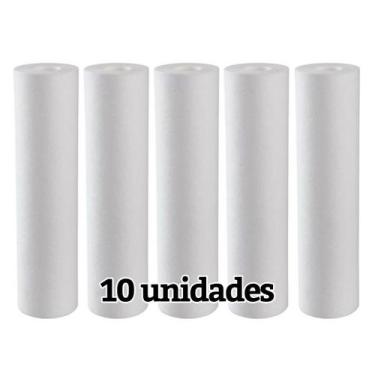 Imagem de Kit 10 Filtro Refil Cartucho Polipropileno Liso 10 5 Micras - BR Fish 