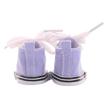 Imagem de Zhjvihx Tênis de Boneca, Sapatos de Boneca de Costura Fina Elegantes para Meninas para Brincadeiras Diárias (Roxo)