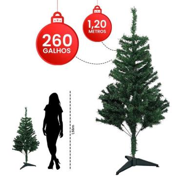 Imagem de Árvore de Natal Pinheiro Luxo - 120cm - PVC e Ferro - Verde