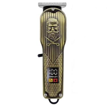 Imagem de Máquina Aparador de Cabelo/Barba Profissional com Display Digital LED - Lâmina T-Blade Inox, Bateria Recarregável de Longa Duração, Uso Sem Fio