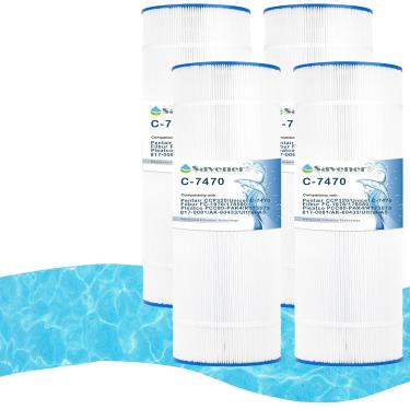 Imagem de Savener Cartucho de filtro de piscina C-7470, compatível com Pentair CCP320, Unicel C-7470, Filbur FC-1976, PCC80-PAK4, R173573, 178580, 817-0081, AK-60433, Ultral-A5, 80 pés quadrados, 40 metros