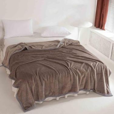 Imagem de JUSHZ Cobertor de lã cobertor ponderado cobertores e mantas fofas mulheres homens para lençol adulto cachecol longo duplo solteiro para sofá inverno grosso quente para dormitórios (marrom, 150 x 200