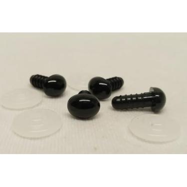 Imagem de Sassy Bears 10 mm Preto Oval Segurança Narizes (10 narizes) para Ursos Bonecas Fantoches Artesanato