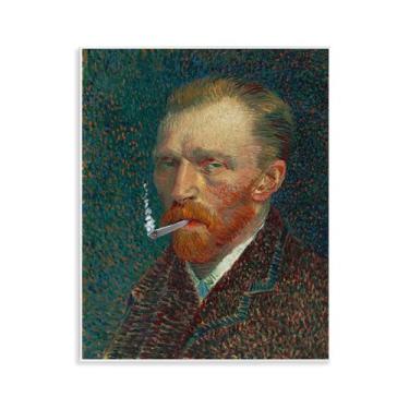 Imagem de Stupell Industries Retrato de Van Gogh com arte de placa de parede fumê, design por Masters Redux, 14 x 11