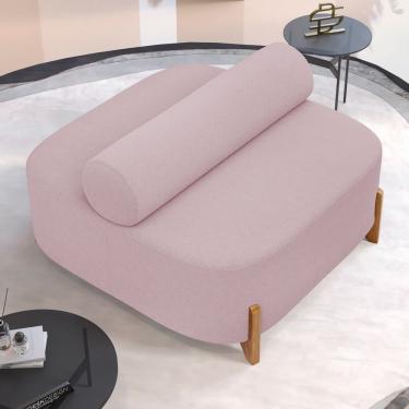 Imagem de Sofá Ilha Orgânico Living Closet Evo 125cm 02 Lugares Bouclê Rosê - Desk Design Rosê