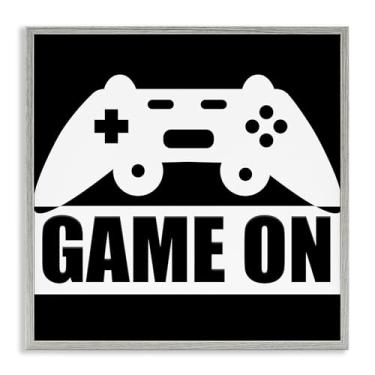 Imagem de Stupell Industries Game On Retro Black & White Black Framed Giclee Art, design por Kim Allen, 12 x 12