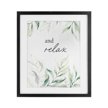 Imagem de Stupell Industries And Relax Soothing Greenery Birch Impressão emoldurada sob vidro, design por Lettered and Lined, 16 x 13