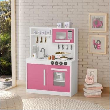 Imagem de Cozinha Brinquedo Infantil Compacta Pia Fogão Microondas - Móveis Prad