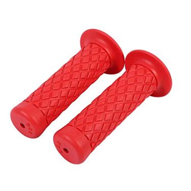 Imagem de Apertos de Mão de Barra de Borracha Macia Vintage Universal para Motocicleta Dirt Bike (Vermelho)