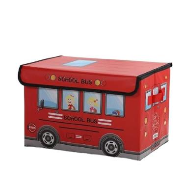 Imagem de caixa organizadora infantil multiuso com tampa 23l ideal para brinquedos, roupas e uso escolar(Vermelho)