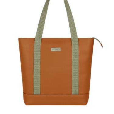 Imagem de Bolsa Feminina De Couro Zup Cor Caramelo