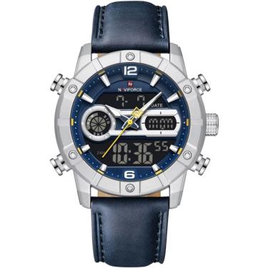 Imagem de Relógio Digital Masculino Multifuncional Luminoso Esportivo à Prova Dágua Azul