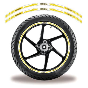 Imagem de Adesivo Refletivo Friso Roda Moto Yamaha Amarelo Amarelo Branco