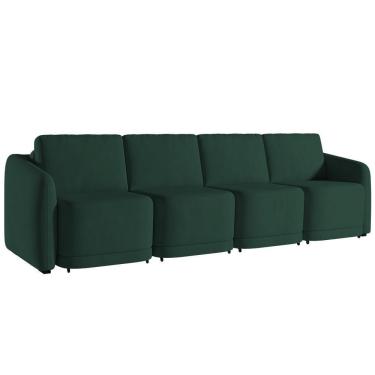 Imagem de Sofá Cama Casal Para Sala 436cm Polska K04 Veludo Verde - Mpozenato