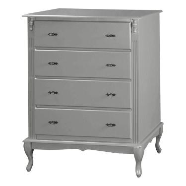 Imagem de Cômoda Luiz Xv 4 Gavetas 1030 Laca Cinza