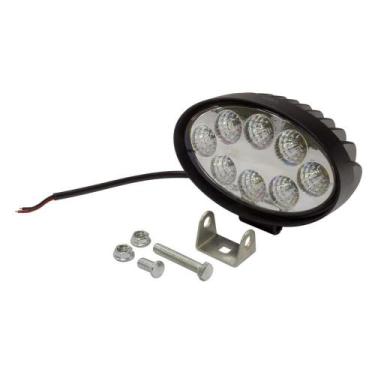 Imagem de Farol Auxiliar Oval 8 Leds SMD Branco 12/24 Volts 20 Watts 6000 Kelvin