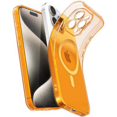 Imagem de Svanove Capa magnética transparente para iPhone 15 Pro Max, compatível com Magsafe Slim Thin Transparente Mag Safe Case para mulheres e meninas, linda silicone fluorescente brilhante com capa para