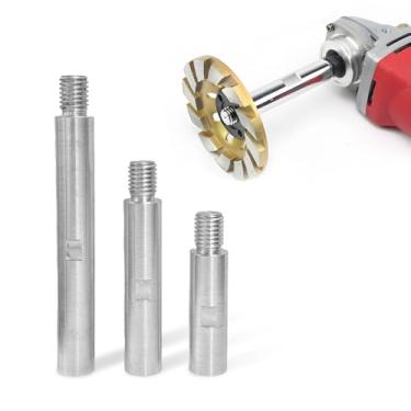 Imagem de NYTKL Conjunto de eixo de extensão rotativa de 3 peças, haste de conexão de extensão de esmerilhadeira angular de 7,6 cm/9,9 cm/14 cm, adaptador de eixo extensor de placa de suporte de rosca M14 para