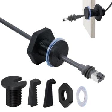 Imagem de Lephchiryn Passagem de cabo RV para Starlink mini, ilhó de cabo RV compatível com Starlink, Ethernet, coaxial, resistente à água e roteamento de cabo RV antiqueda (35 mm/1 peça, preto)