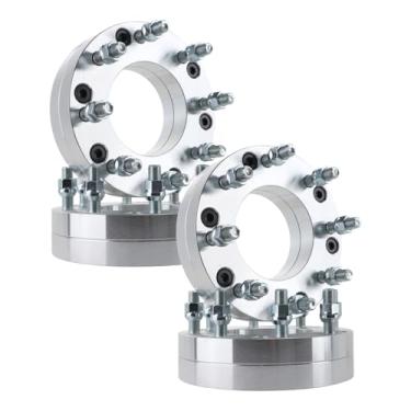 Imagem de 2 adaptadores de roda de 6 x 5,5 a 8 x 6,5, AlpaSpare forjado passo de rosca de 5 cm M14 x 1,5 espaçadores de 108 mm para Chevrolet Tahoe 2001-2020, para GMC Yukon XL 1500 2000-2014, para GMC Savana