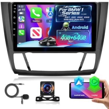Imagem de EKAT Estéreo automotivo Android 15 de 8 núcleos para BMW Série 1 E87 E81 E82 E88 2008-2012 (Auto A/C) - 4G + 64G Wireless Carplay e Android Auto - Rádio com tela sensível ao toque de 23 polegadas com