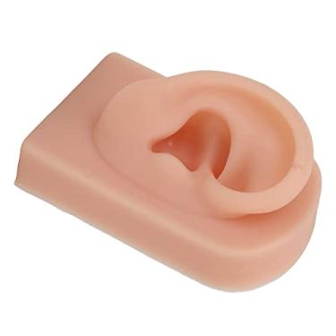 Imagem de Cryfokt Modelo de Orelha Humana Flexível de Silicone para Prática e Treinamento de Piercing de Orelha para Cosmetologistas Novatos, Modelo Certo Reutilizável para Instituições de Beleza (Pele escura)