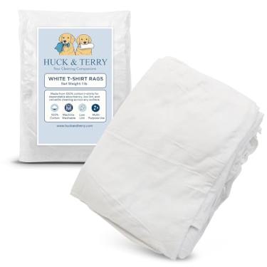 Imagem de Huck & Terry Camiseta saco de trapos branco (45 kg), novo, 100% algodão, panos de tinta e multiuso, cozinha, automóvel, pano de coloração, toalhas de loja a granel, absorvente sem fiapos, lavável