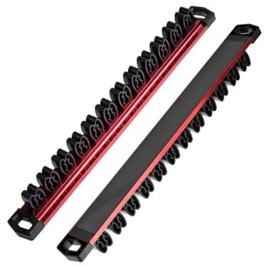 Imagem de Socpuro Organizador de chave de fenda magnética e organizador de chave de fenda, suporte magnético de alumínio com 24 compartimentos para gaveta de caixa de ferramentas