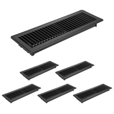 Imagem de PATIKIL Coberturas de ventilação de chão de 10 x 35 cm, 6 peças de registros de piso capas de ventilação de ar de metal resistente para ventilação de ar fácil ajustável para grades de teto de parede